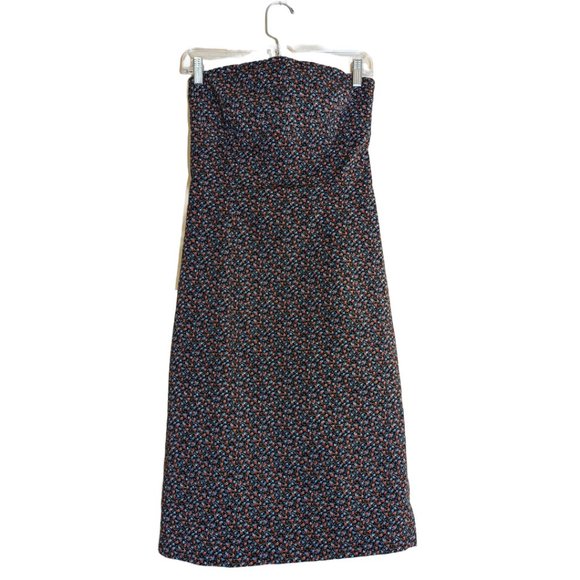 Necessary Objects y2k Vintage Strapless Disty Floral Midi Dress Size M - Picture 1 of 10